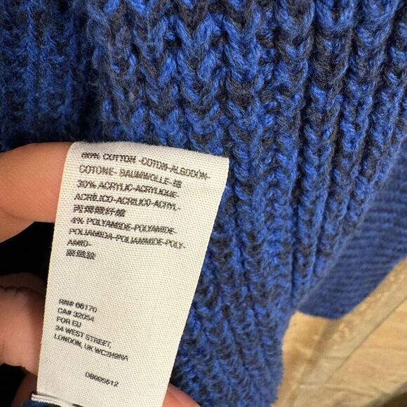 Free People High Hopes Blue Black Chunky Knit Sweater Cardigan Small - Picture 6 of 11